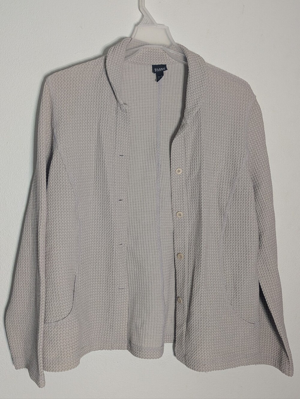 Eileen Fisher Womens Shacket Shawl Collar Jacket Quiet Luxury Neutral Beige XL